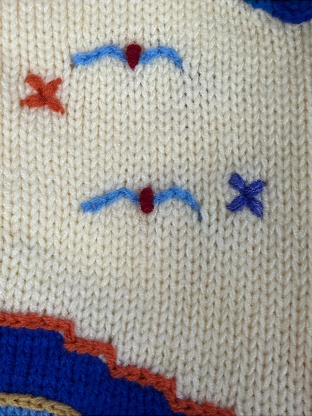 Handmade Peruvian Wool Blend Arpillera HoodedSweaterToddler Size 2 FarmScene Zip